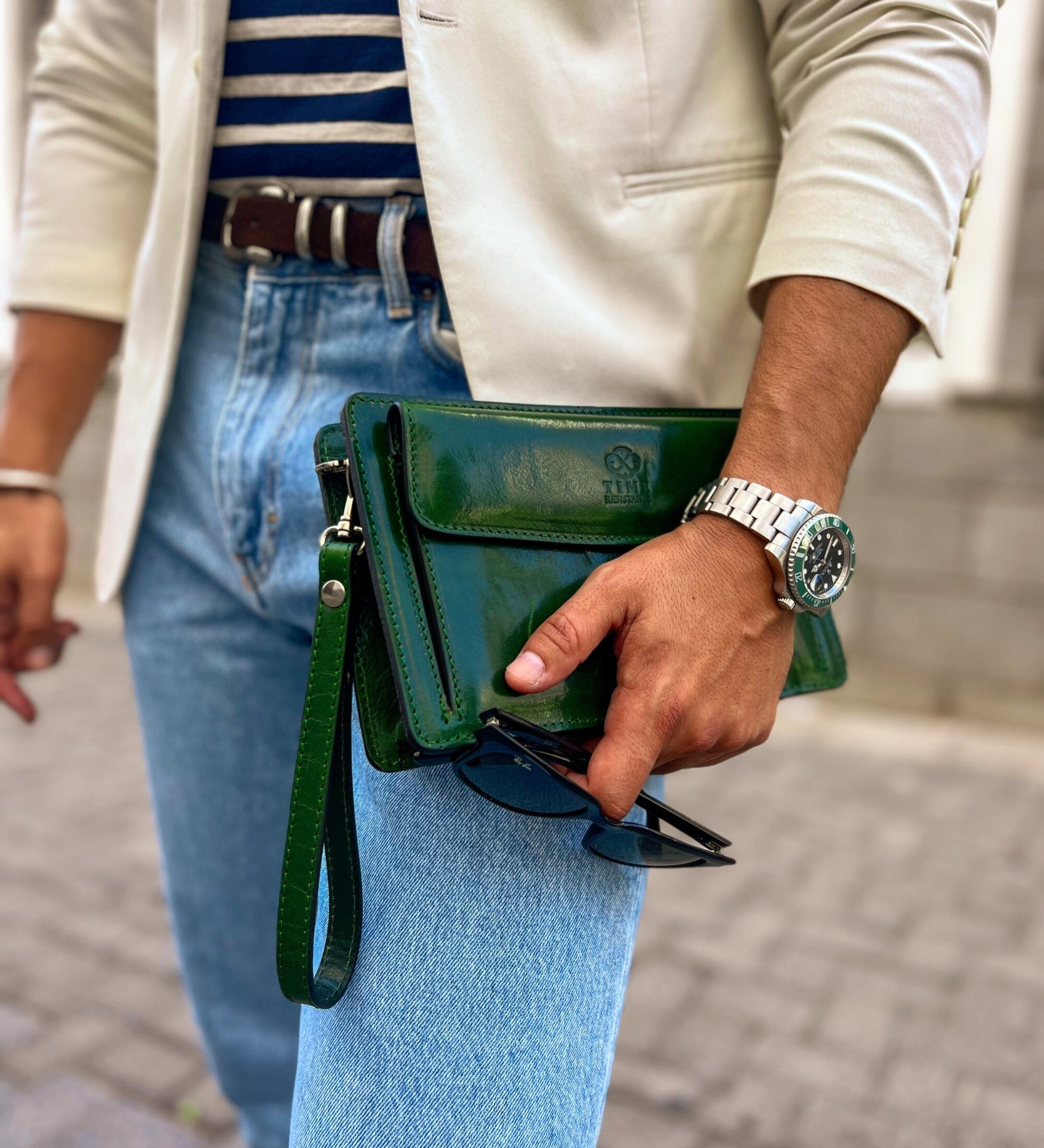 Pochette en cuir Decameron