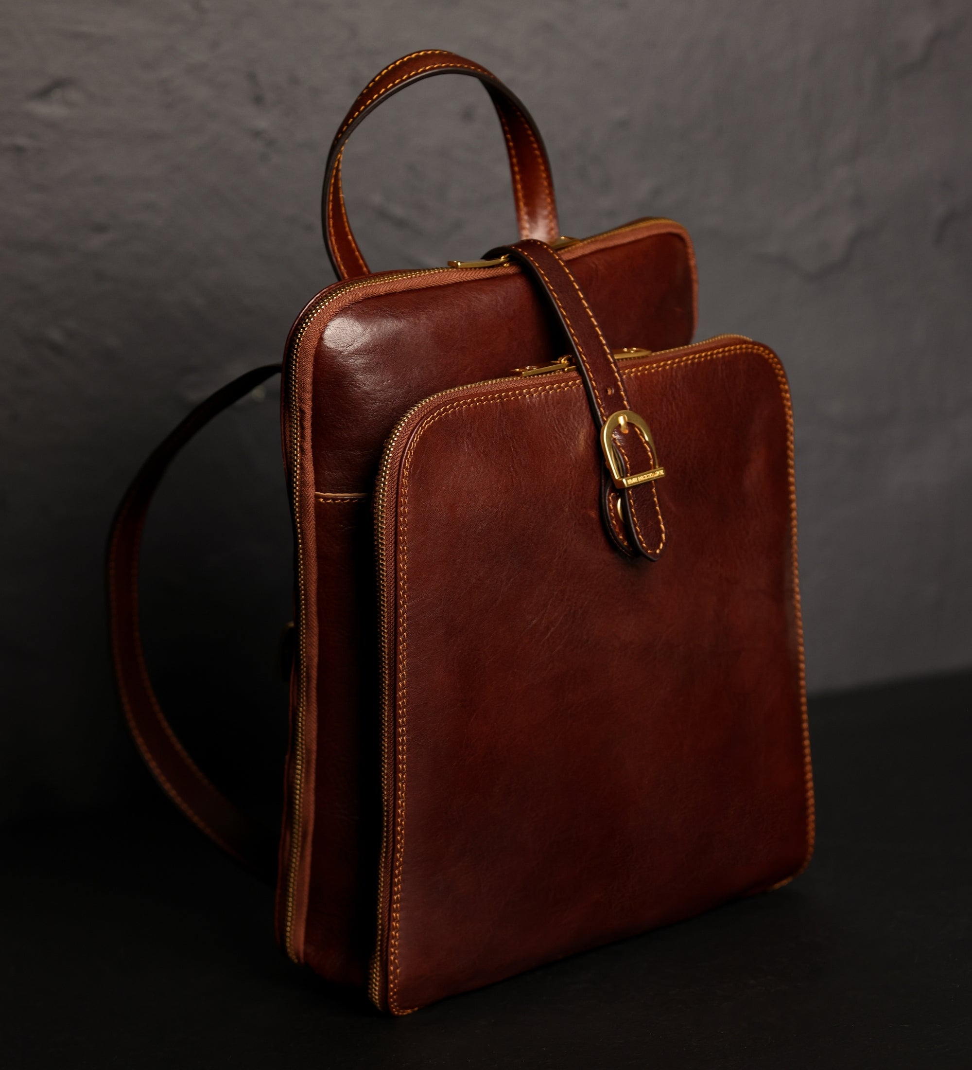 Sac à dos convertible à bandoulière en cuir pour femme Clarissa