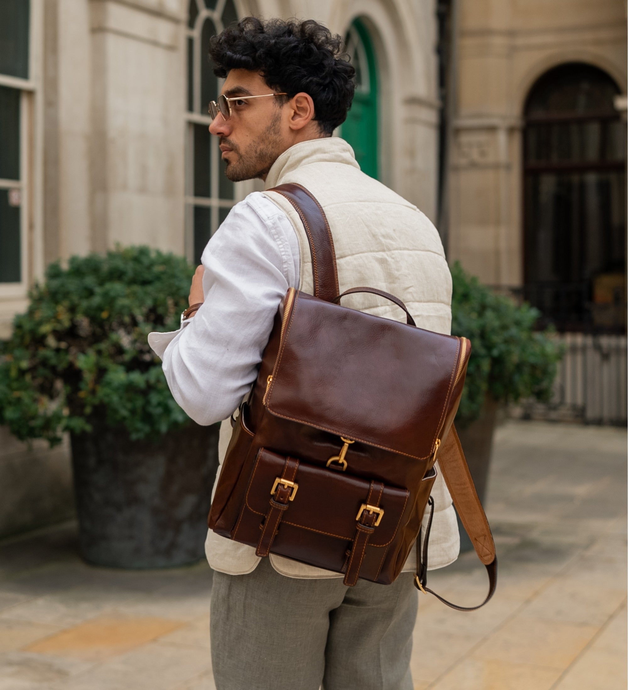 Grand sac à dos en cuir The Odyssey
