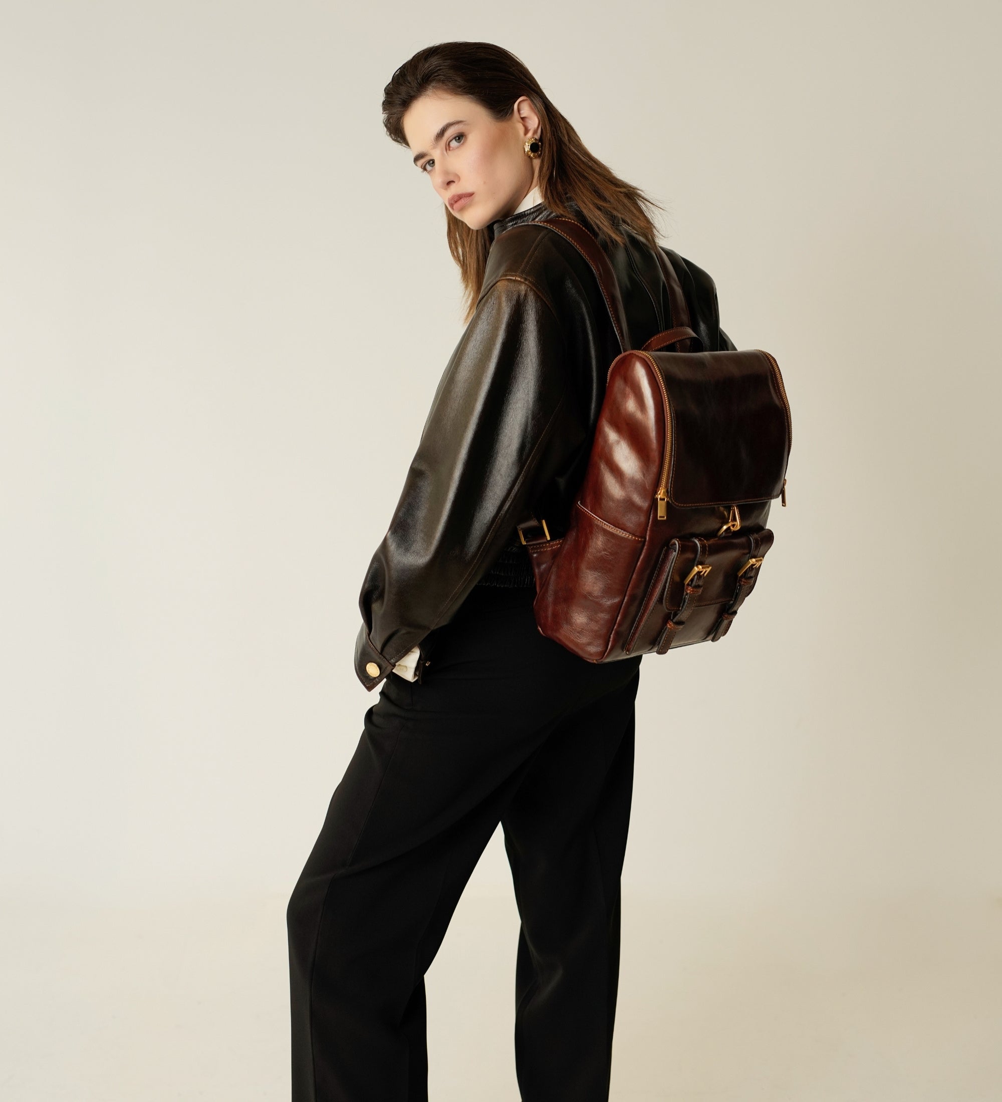 Grand sac à dos en cuir pour femme The Odyssey